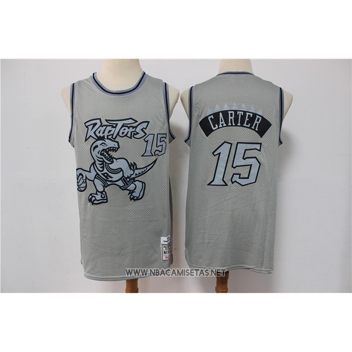 Camiseta Toronto Raptors Vince Carter NO 15 Mitchell & Ness 1994-95 Gris